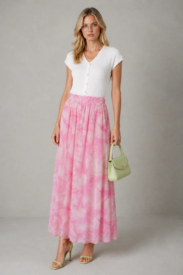 Saia longa tule tie dye