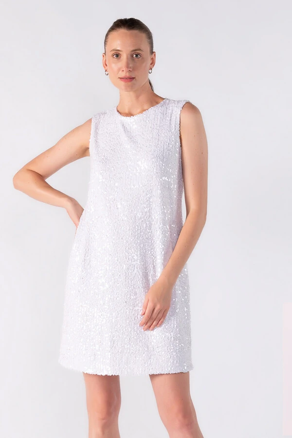 Vestido curto regata em paete