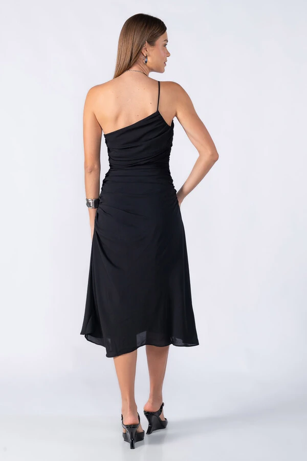 Vestido midi alça única