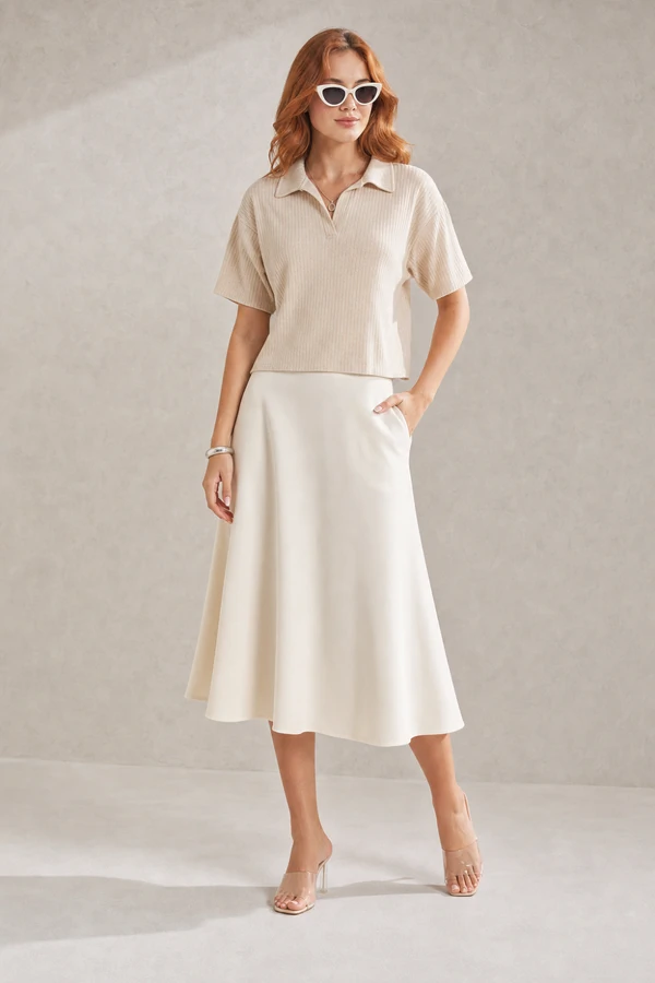Blusa polo canelada
