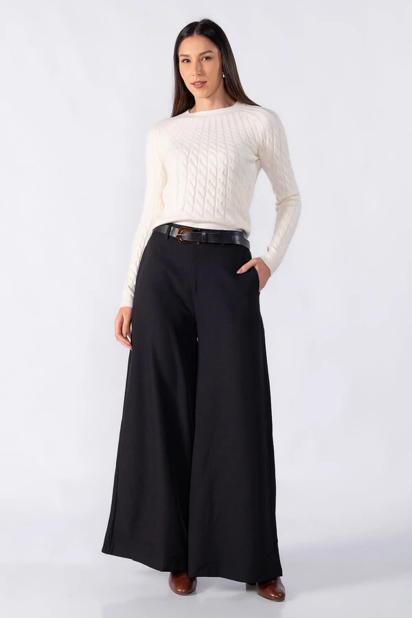 Blusa sueter texturizada manga longa