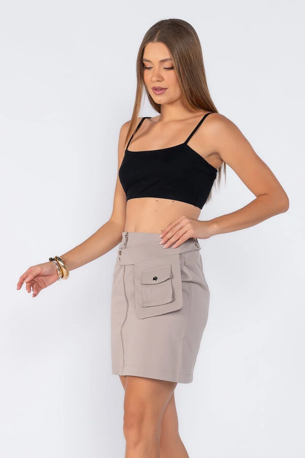 Mini saia detalhe bolso removível