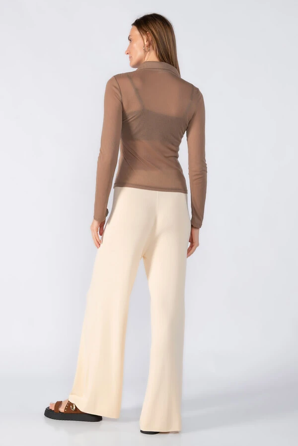 Blusa malha canelada