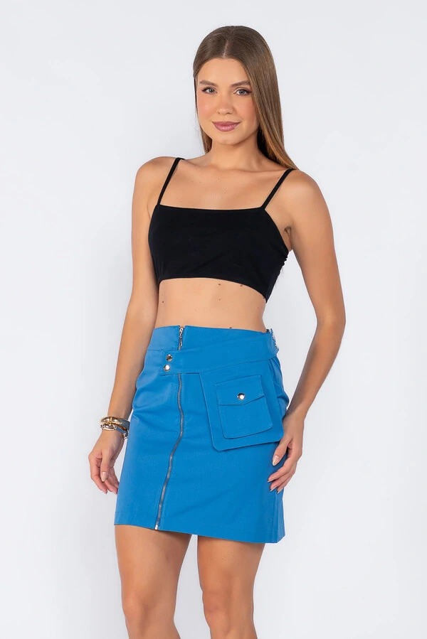 Mini saia detalhe bolso removível