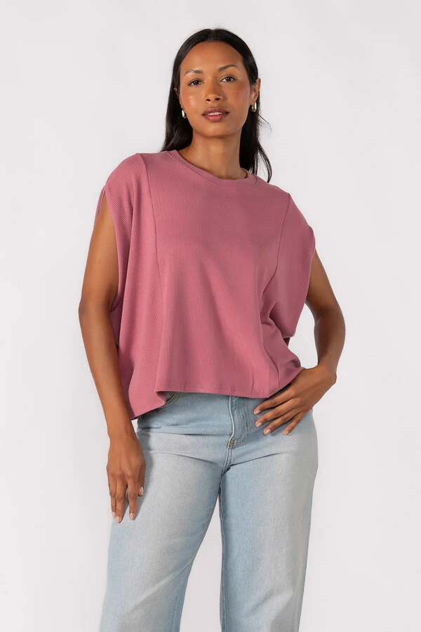 Blusa oversized canelada