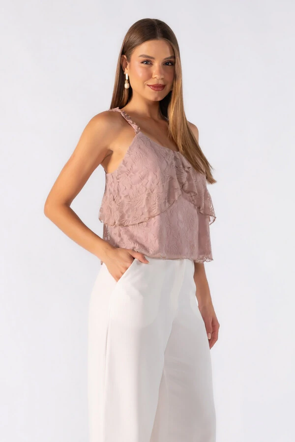 Blusa bata renda floral