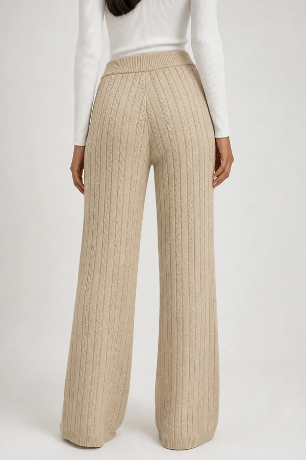 Calça tricot texturizada