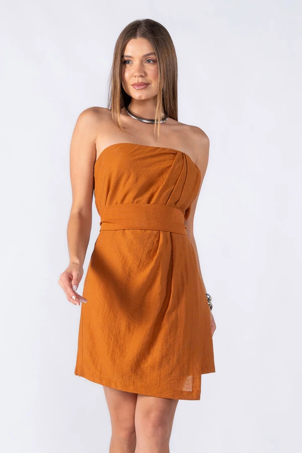 Vestido curto tomara que caia