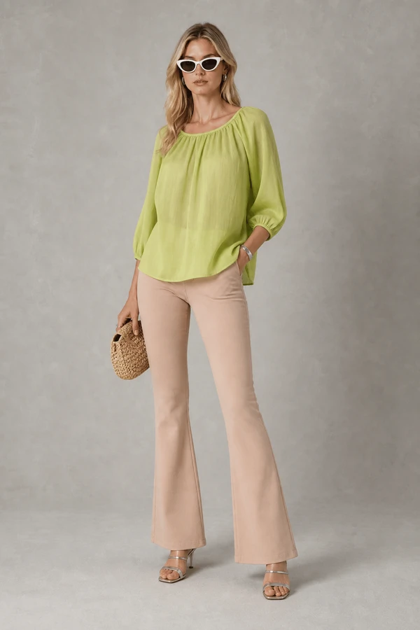 Blusa em crepe com pregas