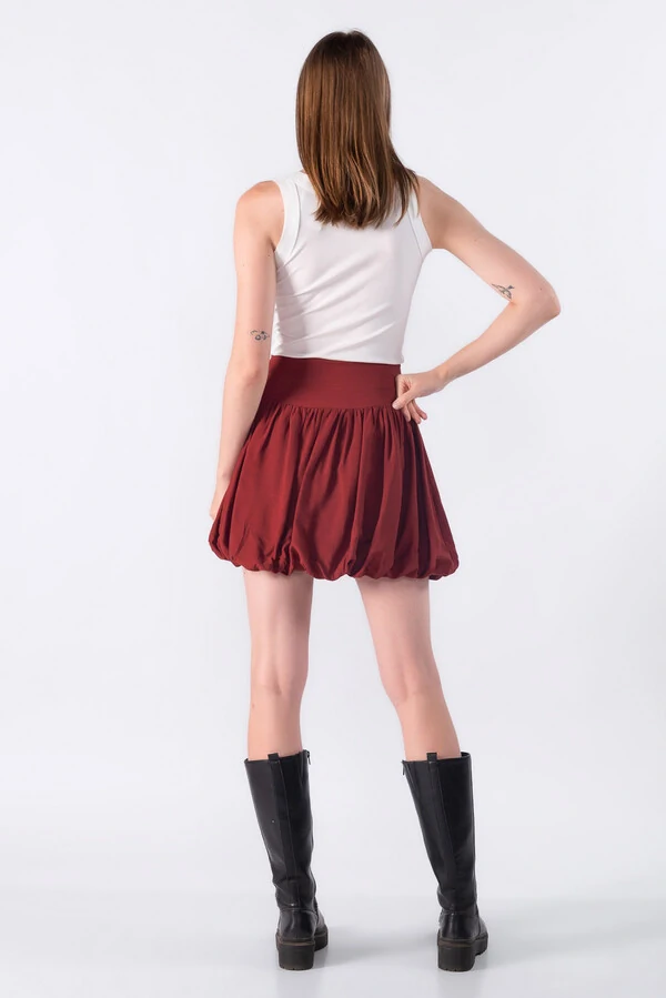 Mini saia balone com ziper lateral