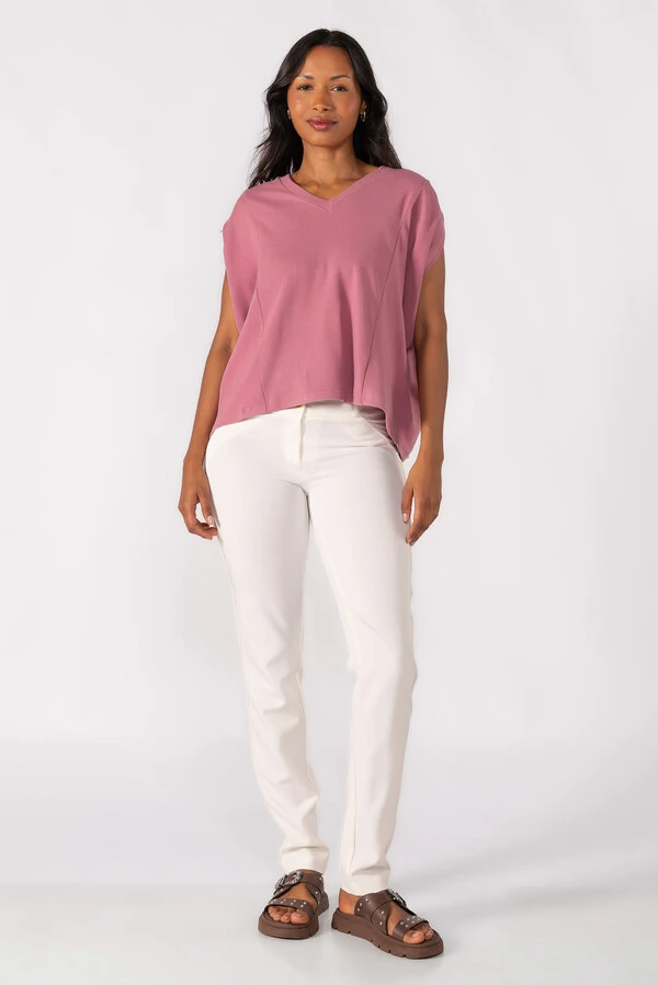 Blusa oversized decote em V