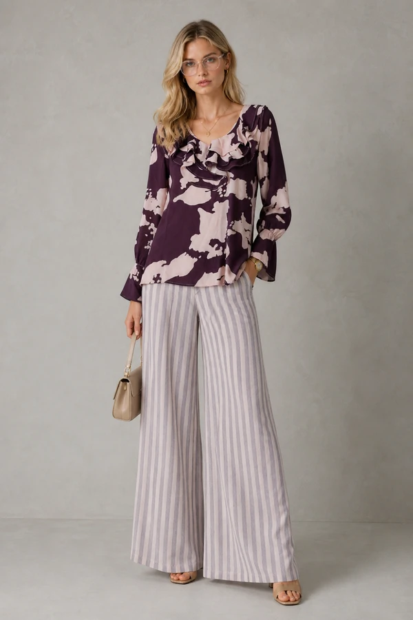 Blusa estampada com babado