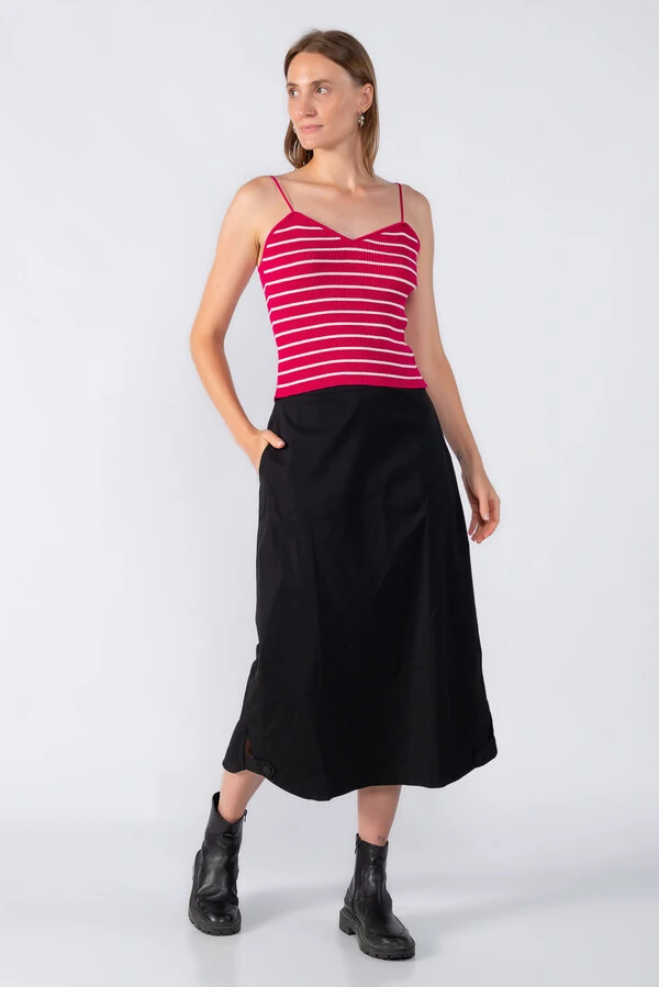 Blusa em tricot listrada