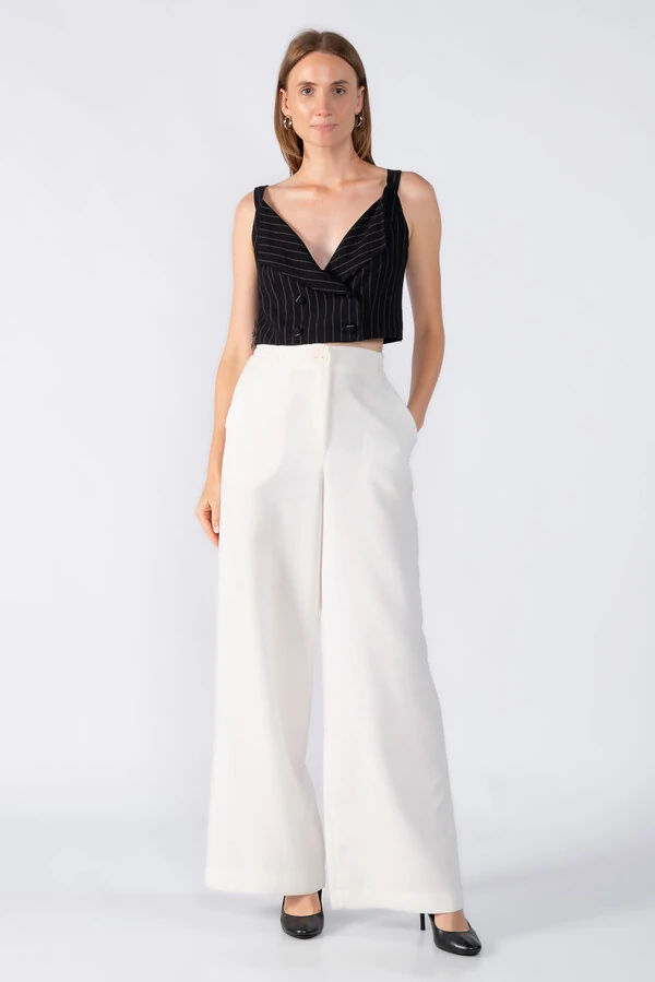 Cropped alfaiataria risca de giz