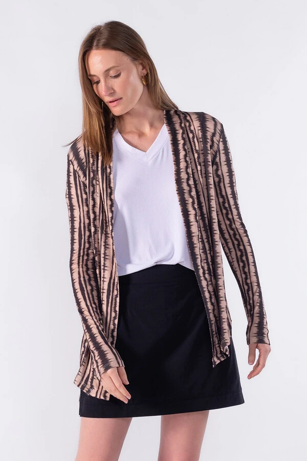Cardigan basico estampado