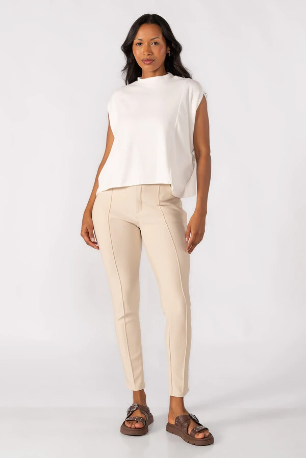 Blusa flanelada gola alta