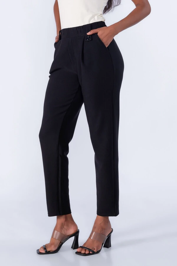 Calça Elástico no Cos com Pregas
