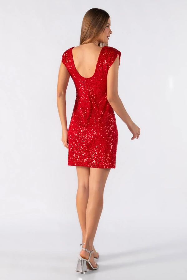 Vestido em paete decote costas