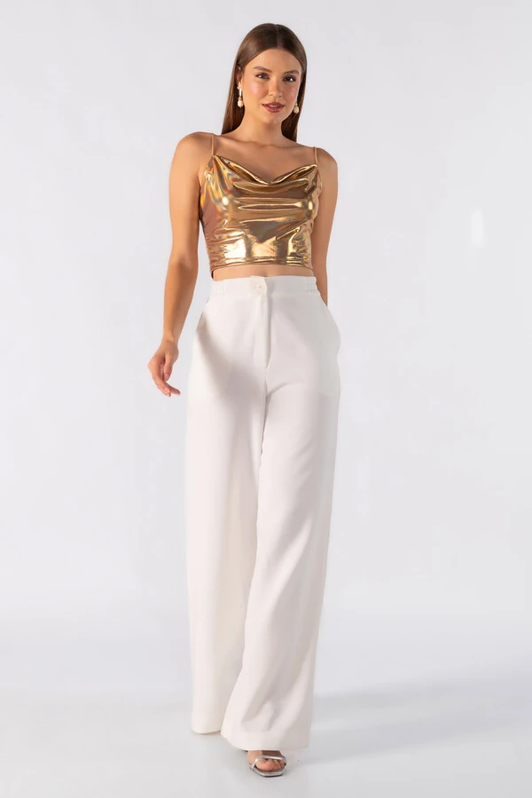 Top malha alça fina