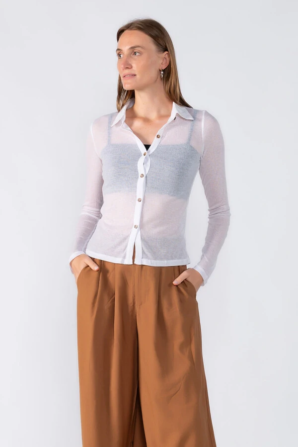 Blusa malha canelada