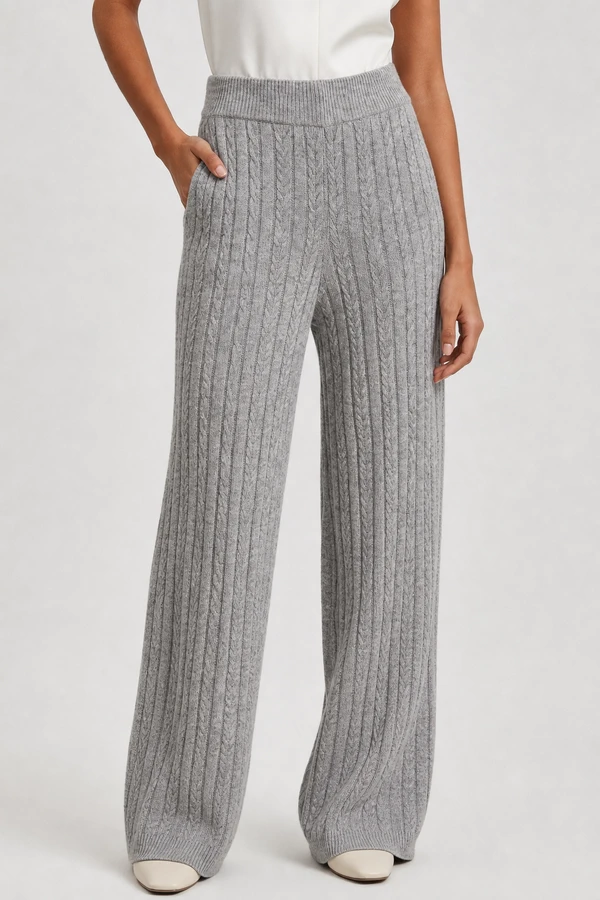 Calça tricot texturizada