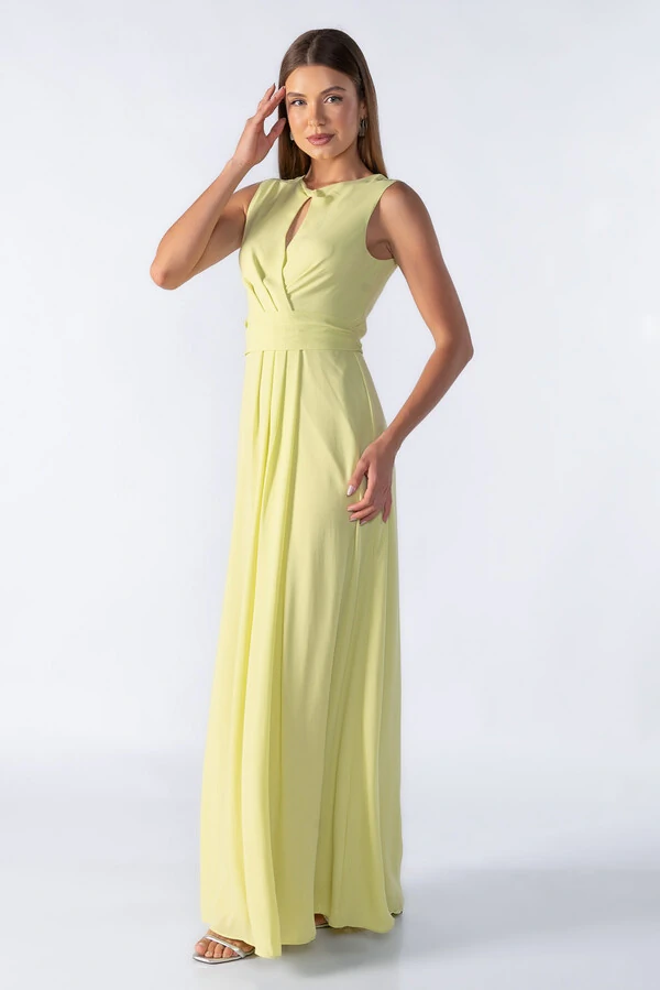 Vestido longo decote transpassado