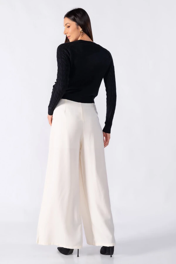 Blusa sueter texturizada manga longa