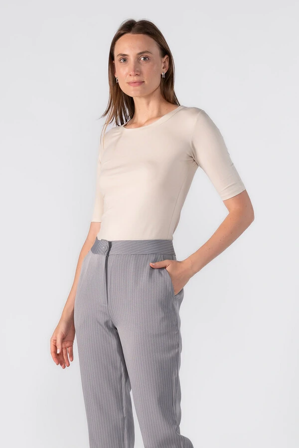 Blusa malha basica manga 3/4