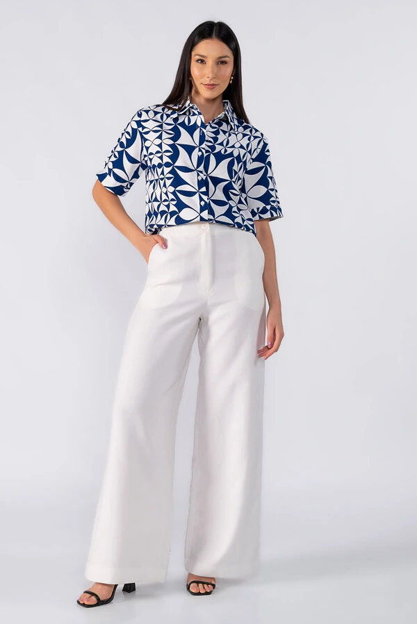 Camisa estampada manga curta