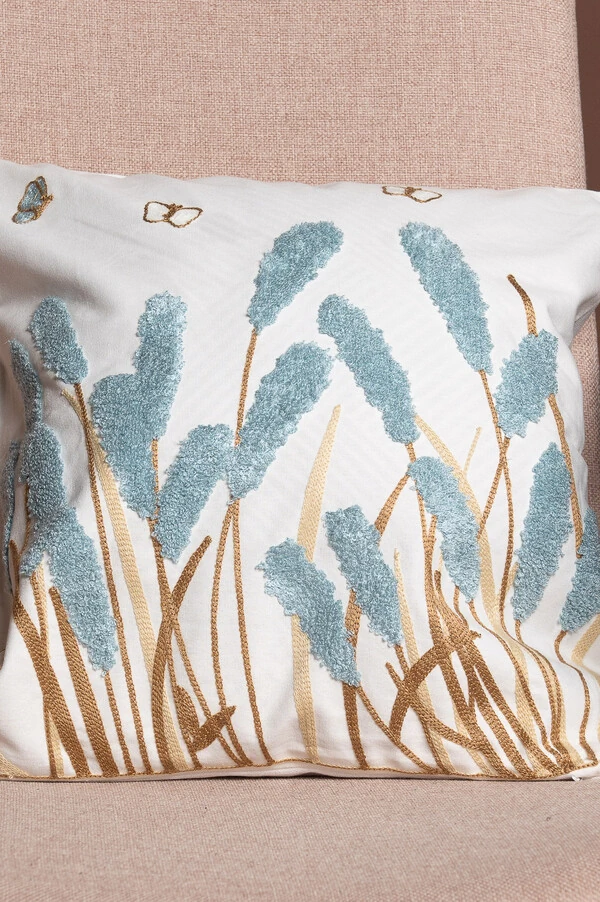 Capa de almofada flores bordadas