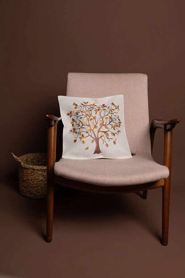 Capa de almofada arvore bordada