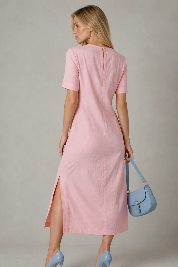 Vestido alongado com fendas