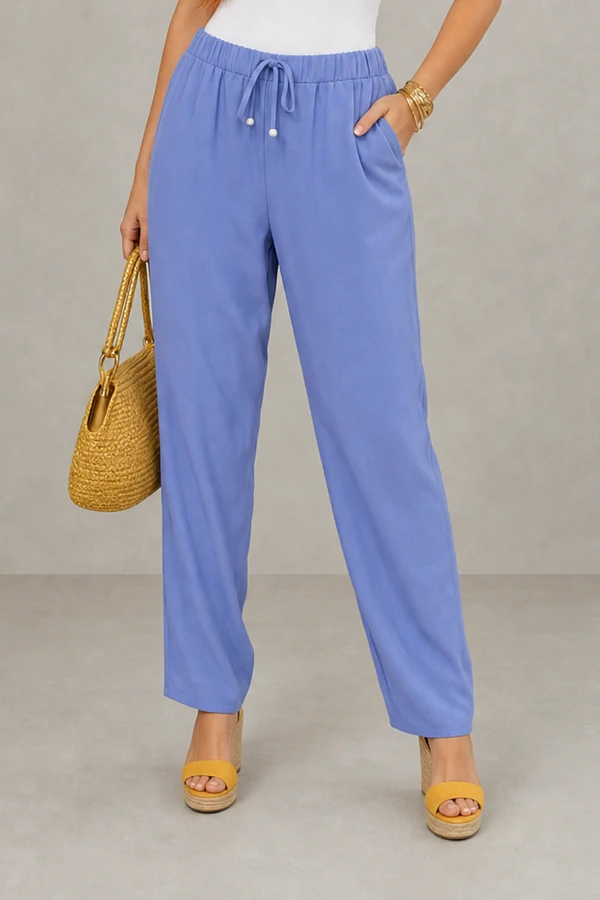 Conjunto calça e blusa com botões e manga