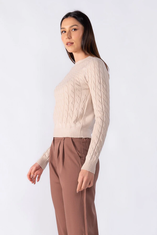 Blusa sueter texturizada manga longa