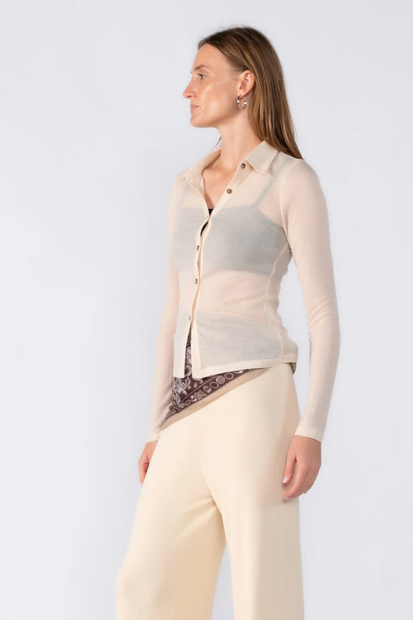 Blusa malha canelada