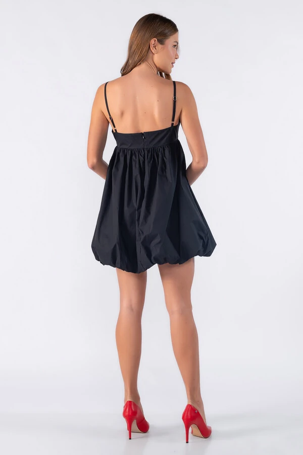 Vestido curto balone alca regulavel