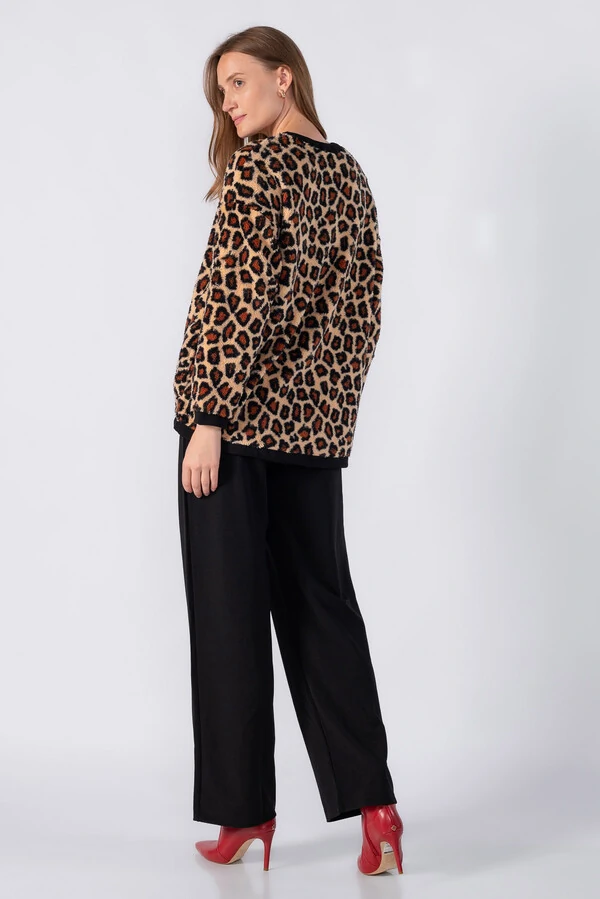 Cardigan pelinho animal print