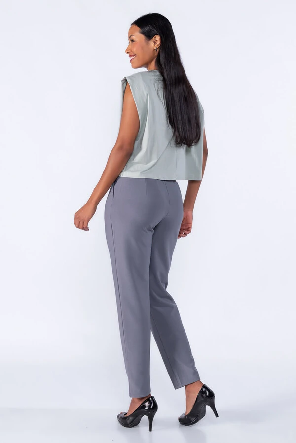 Calça Elástico no Cos com Pregas