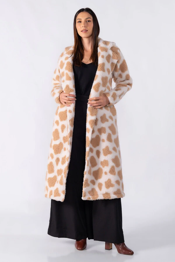 Casaco longo animal print