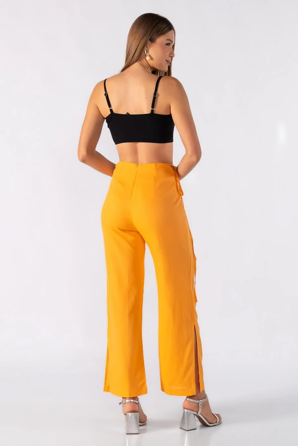 Calca reta amarracao laterais