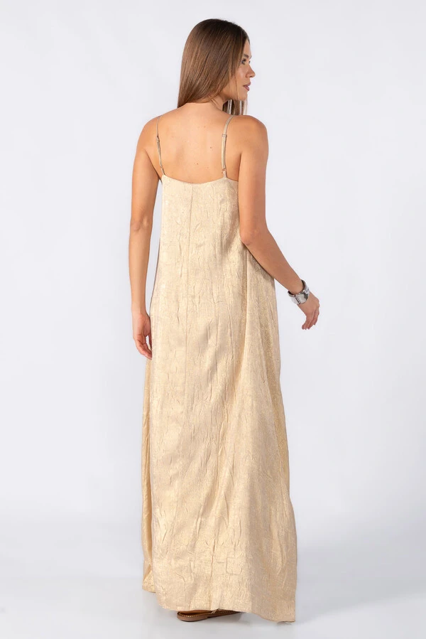 Vestido longo alça brilho