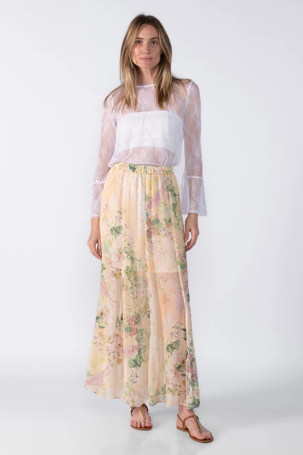 SAIA MIDI ESTAMPADA EM VISCOSE