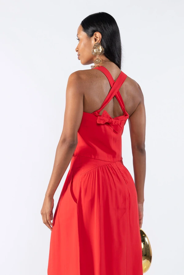 Blusa alfaiataria alça cruzada