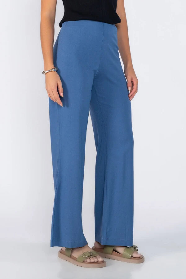 Calca reta com ziper lateral