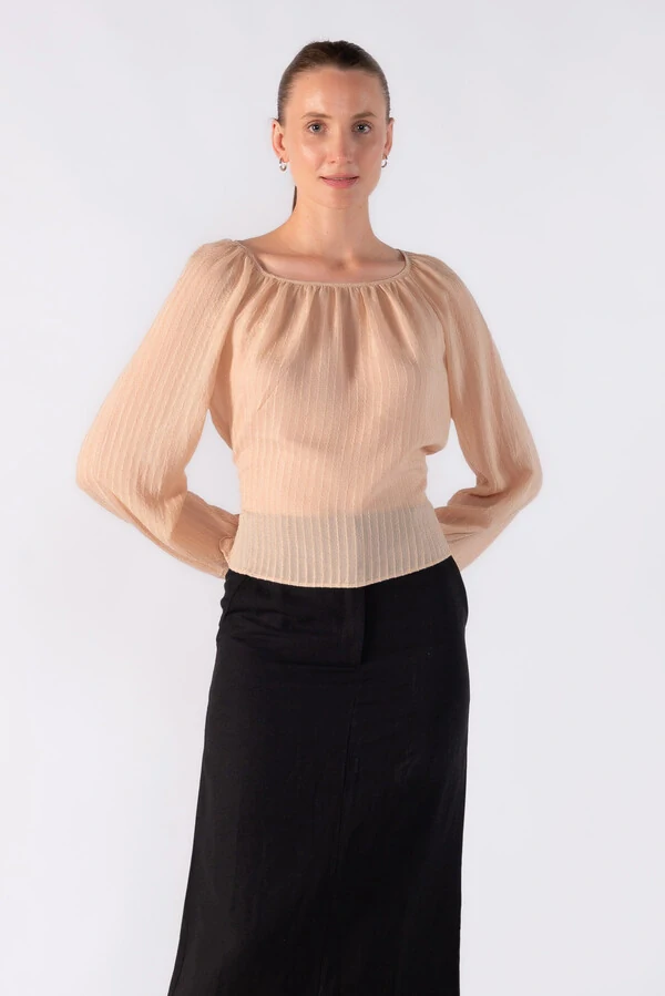 Blusa bata com amarracao na cintura
