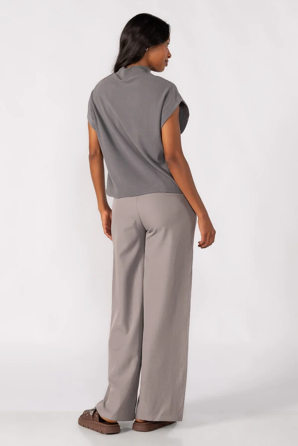 Blusa gola alta canelada