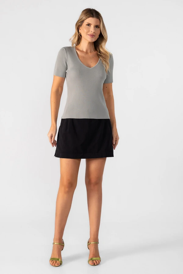 Blusa modal decote v