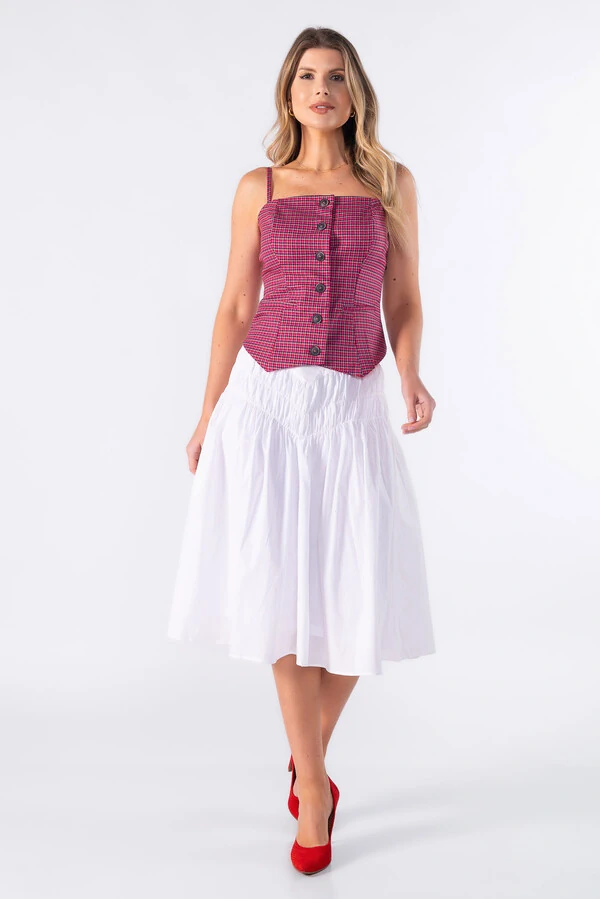 Blusa xadrez com botoes