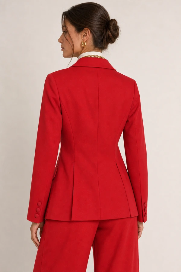 Blazer liso detalhe 7 botoes
