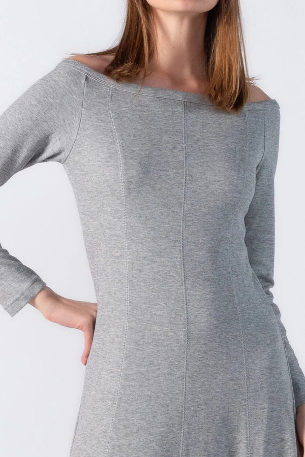 Vestido longo manga ombro a ombro